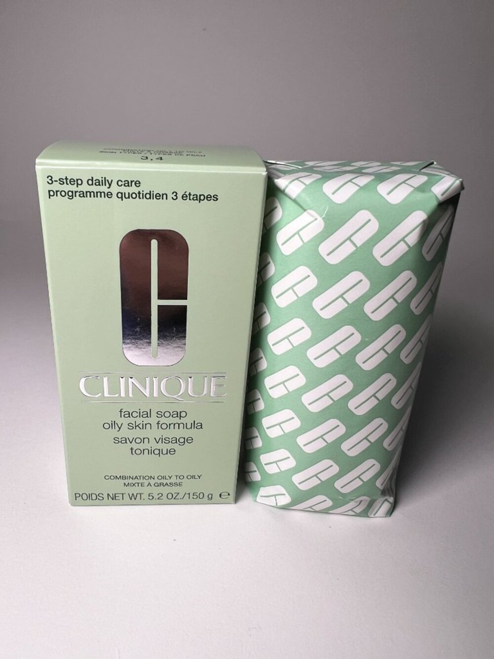 Clinique Facial Bar Soap OILY Skin Formula Combination Full Regular Size 5.2 oz